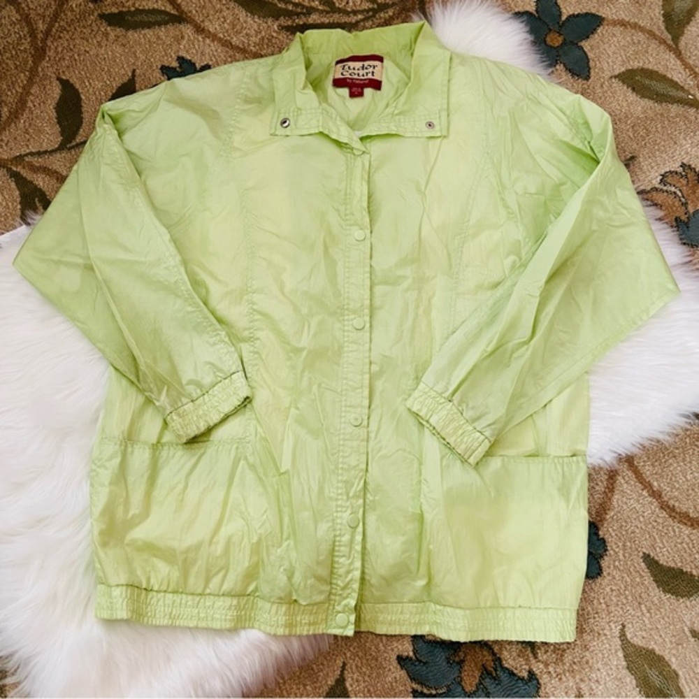 Vintage 90s Tudor Court by Haband pastel lightweight windbreaker jacket